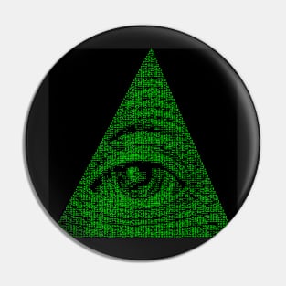 Illuminati in ASCII style Pin