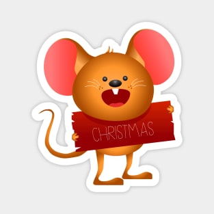 Funny christmas mouse Magnet