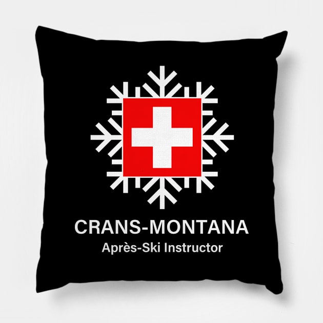 Crans-Montana Apres Ski Instructor Pillow by AntiqueImages