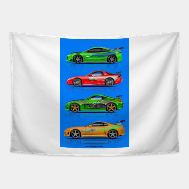 Legendary JDM cars!!! Tapestry by Alex Design Studio