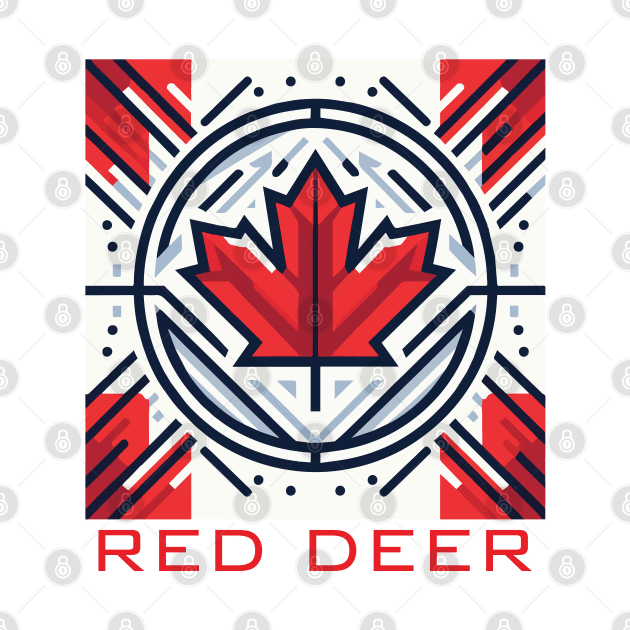 Red Deer Alberta Canada Flag by Heartsake