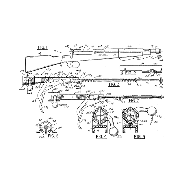 Toy Rifle Vintage Patent Hand Drawing by TheYoungDesigns