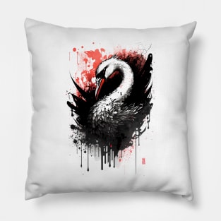 Ink Portrait of a Swan Pillow