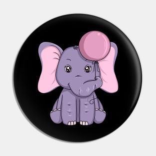 Elephant with big Ears and Ballon Pin