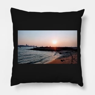 Pattaya Beach Thailand Sand and Sunset Pillow