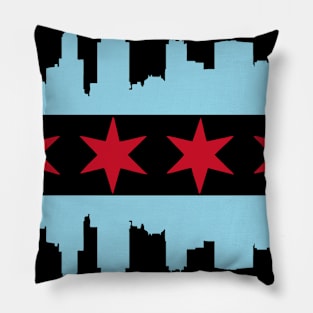 Chicago Skyline Flag Pillow