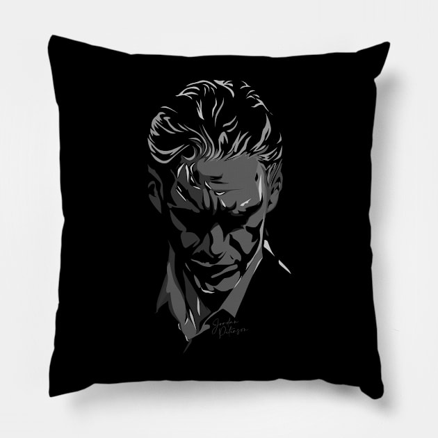 Jordan Peterson Digital Art Portrait Pillow by Pong Lizardo