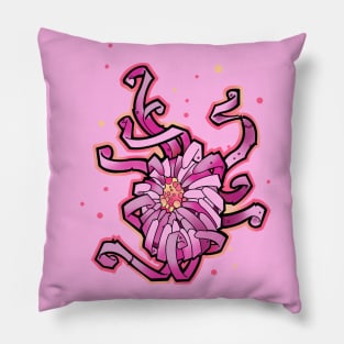 crazy pink chrysanthemum flower Pillow