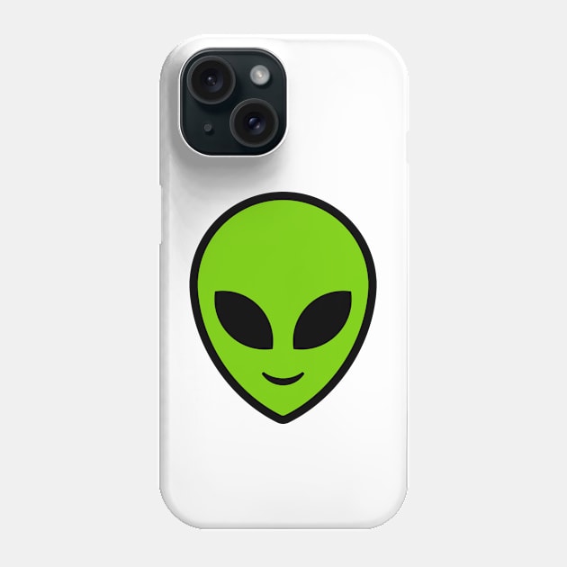 Alien. Green Alien head Phone Case by Stefan Balaz Design