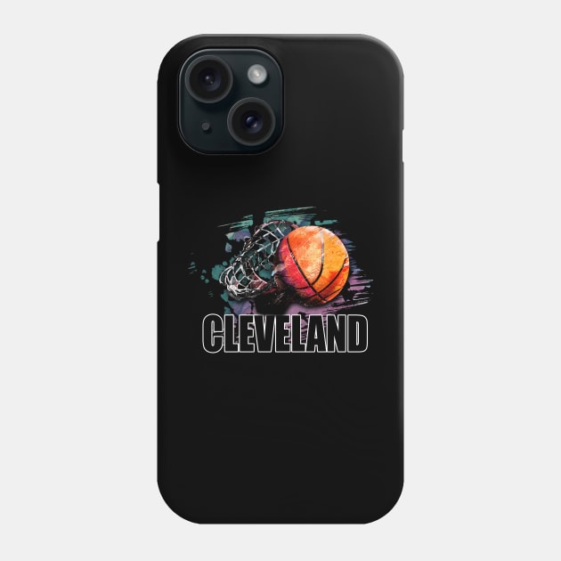 Retro Pattern Cleveland Basketball Classic Style Phone Case by Irwin Bradtke