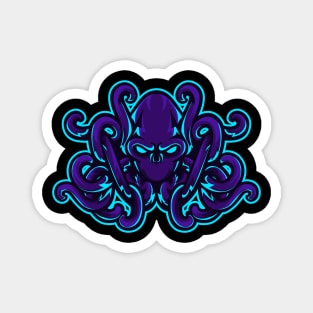 Octopus in Dark Ocean Magnet