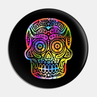 Hipster Halloween Day of the Dead Skull Pin