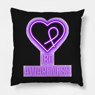 Neon Purple IBD Awareness 2 Pillow