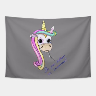 Believe in unicorns magic cute rainbow pony Tapestry