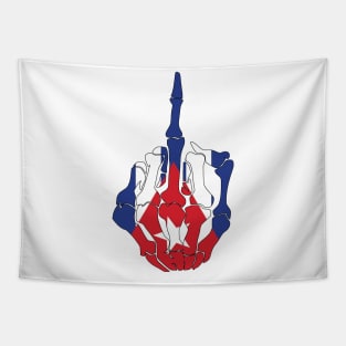 Skeleton Middle Finger Cuba Flag Tapestry