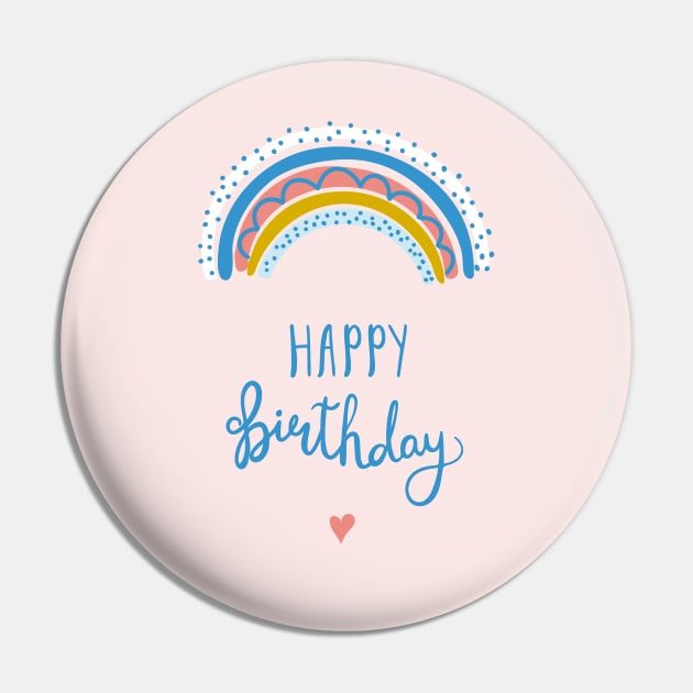 Birthday congratulations with lettering and rainbow Pin by DanielK