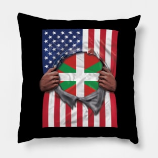 Bilbao Flag American Flag Ripped - Gift for Basque From Bilbao Pillow