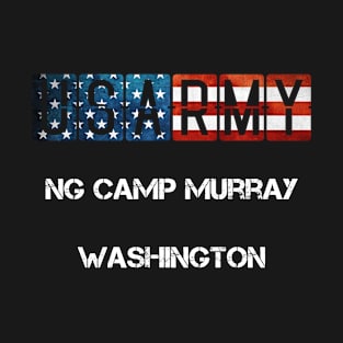 NG Camp Murray Washington US Flag Army T-Shirt