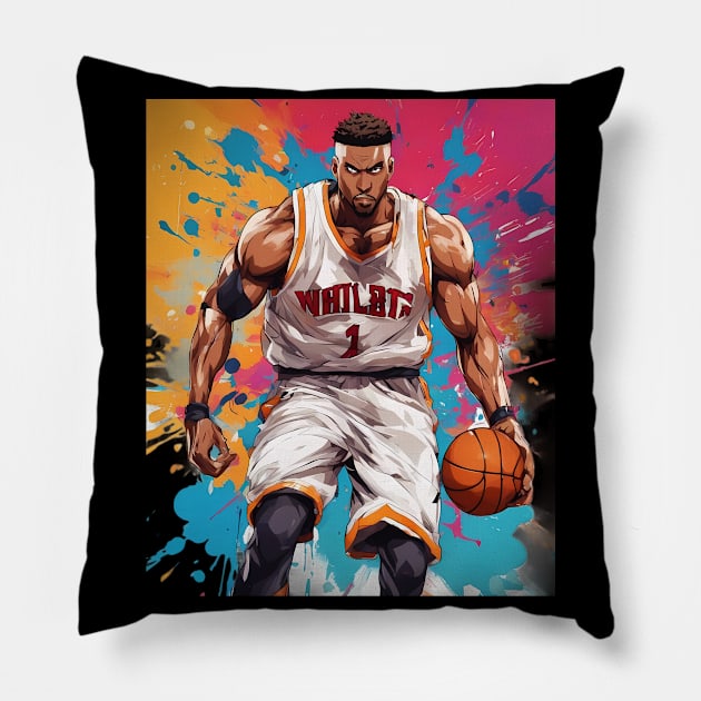 basketball shoe Pillow by animegirlnft