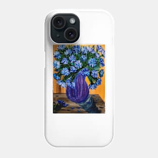 Lovely blue abstract flowers in a glass Vass Phone Case