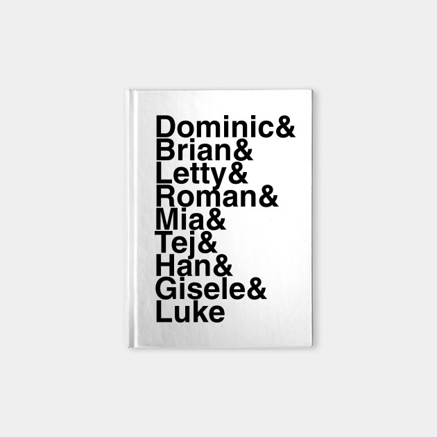 Fast and Furious Helvetica List