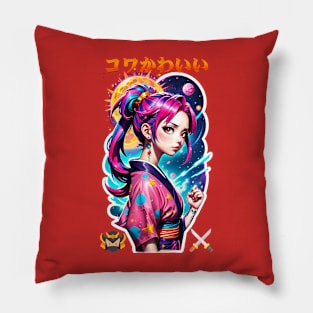 Kawaii Dread Warrior Girl Pillow