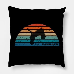 Vintage Retro Parkour freerunning Pillow