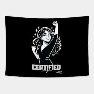 Certified Proud Single: Independent woman! - Retro Vintage Funny Style Tapestry