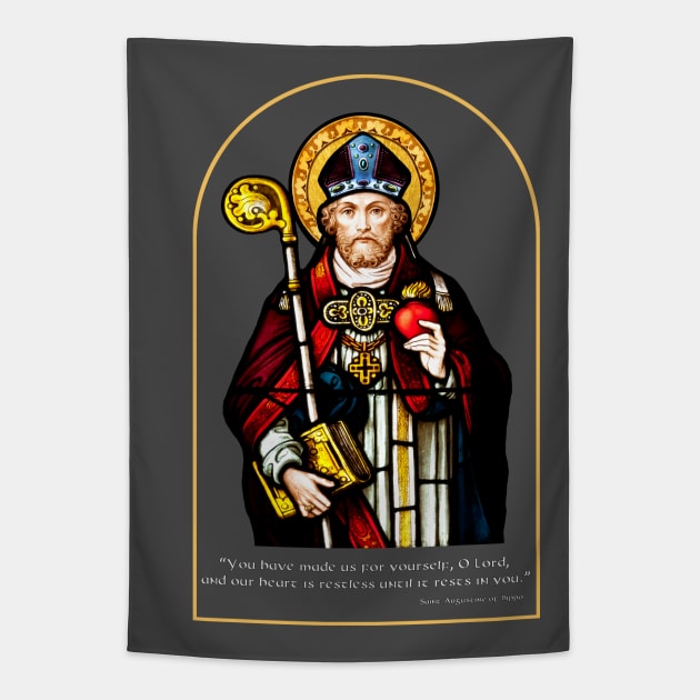 Saint Augustine of Hippo Stained Glass Tapestry by Catholicamtees