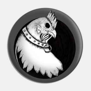 Cool Chicken Ink Illustration Pin