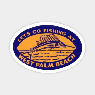 1940s Fishing in West Palm Beach Florida Magnet