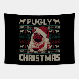 Pugly Christmas Tapestry