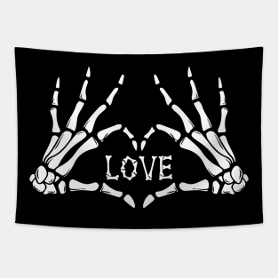 Skeleton Hands Of Love Tapestry