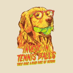 Good Boi Analytics - Invest in Tennis Balls | Funny Golden Retriever Business Plan T-Shirt