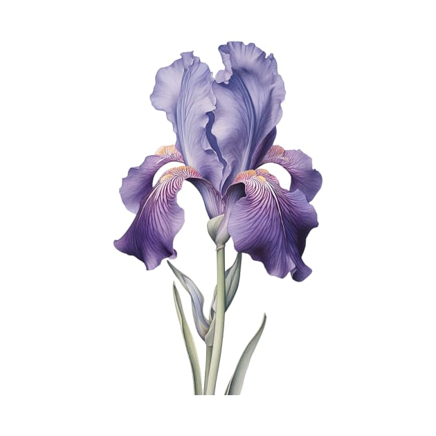 Botanical illustration of iris by ArtVault23