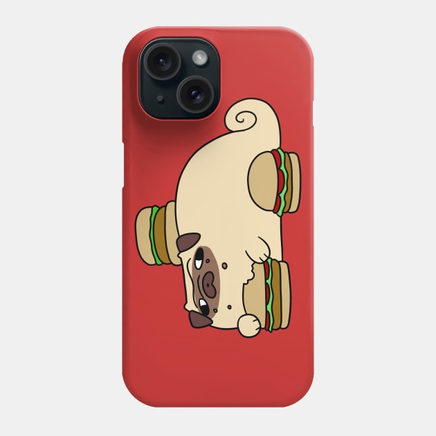 Pug Eating Burgers Phone Case by saradaboru