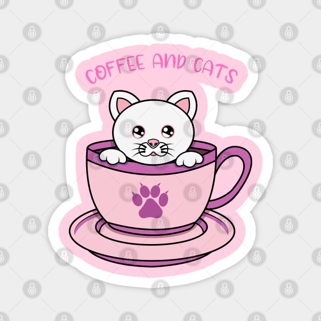 coffee and cats Magnet by JS ARTE