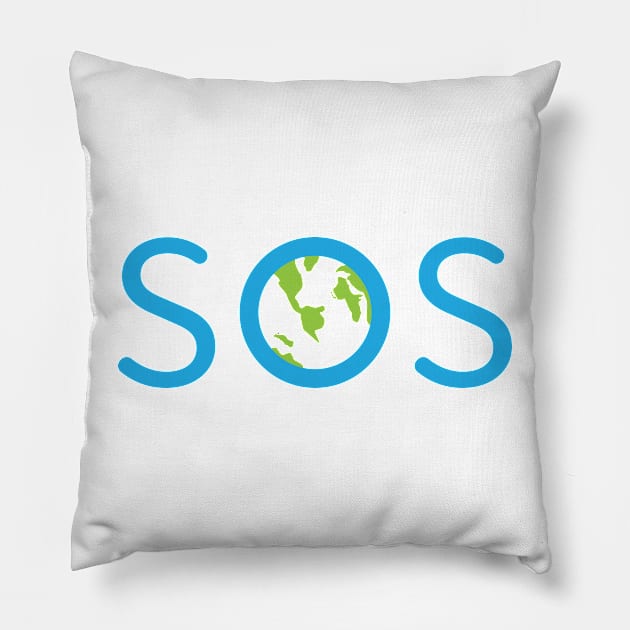 SOS Earth Pillow by TheMoodyDecor