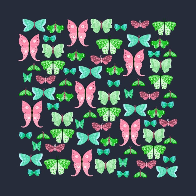 Butterflies pink and green by Valeria Frustaci 