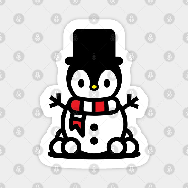 Penguin Snowman Christmas Bambu Brand Holiday Magnet by Bambu