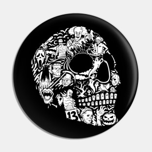 Horroween - horror skull tee Pin