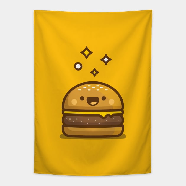 Golden Cheeseburger Tapestry by loopa