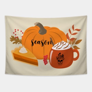 Pumpkin with Pie design Tapestry