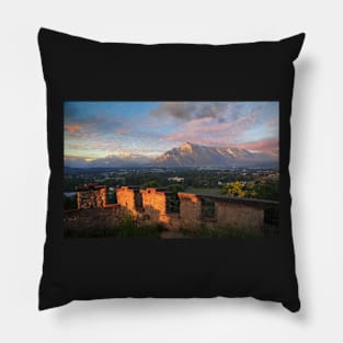 Salzburg Castle sunset Pillow