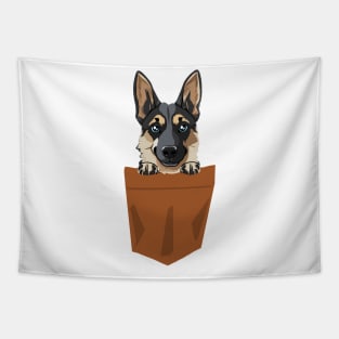 dog in pocket funny puppy for dog lover German Shepherd Tapestry