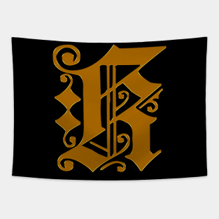 Golden Letter K Tapestry