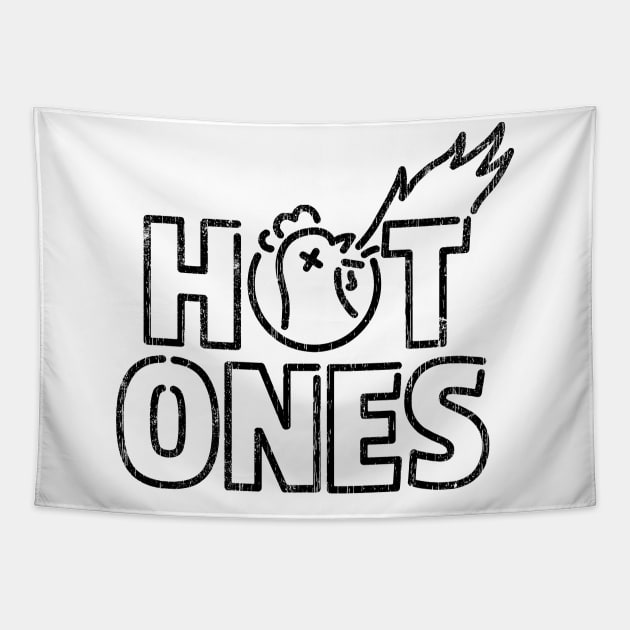 Hot Ones Black Vintage Tapestry by Super Cell Art