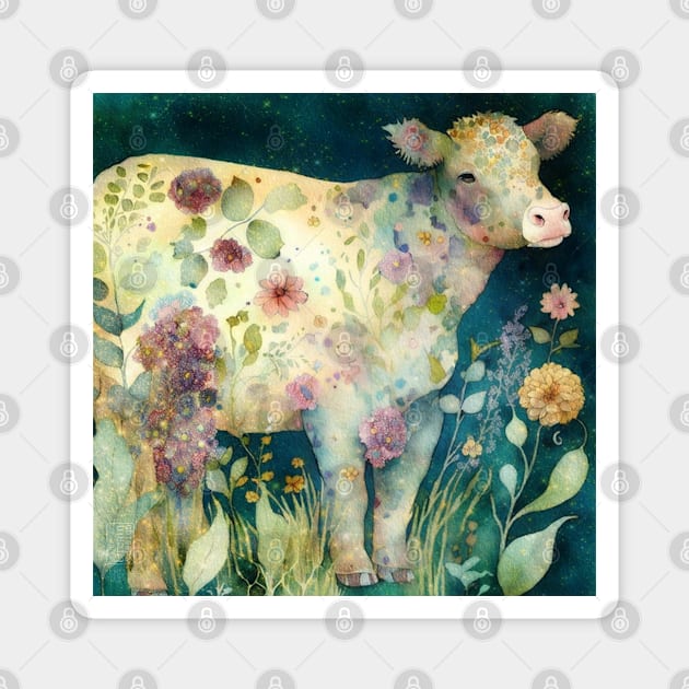 Cow, Watercolor Farm Animals Magnet by Dream and Design