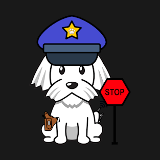 Cute white dog is a police T-Shirt