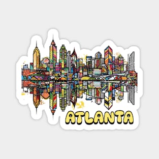 Atlanta Georgia City Skyline PopArt Travel Wanderlust Magnet